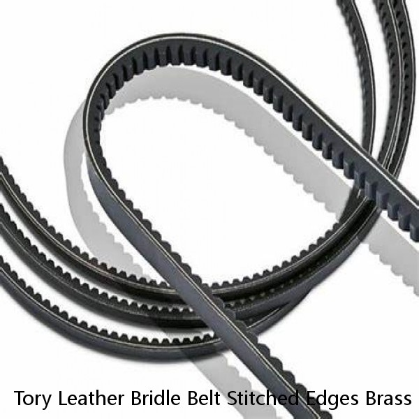 Tory Leather Bridle Belt Stitched Edges Brass Spur Buckle Havana U-8-VX  30” #1 small image